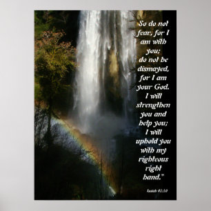 Poster de Waterfall & Rainbow Isaiah 41:10