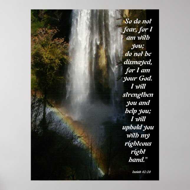 Poster de Waterfall & Rainbow Isaiah 41:10 (Frente)