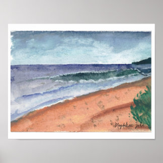 Poster de Wave de Aquarela