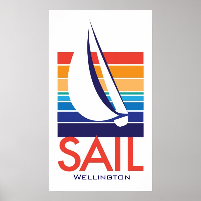 Poster de Wellington Quadrado de Cor do Barco (Frente)