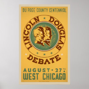 Poster de WPA do vintage do debate de Lincoln