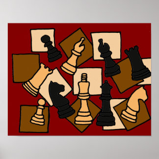 Poster de xadrez de Abstrato