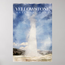 Poster de Yellowstone, Impressão de Geyser antiga