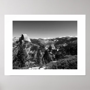 Poster de Yosemite do ponto da geleira - preto e