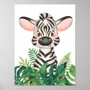 Pôster de Zebra Bebê na Selva Safari