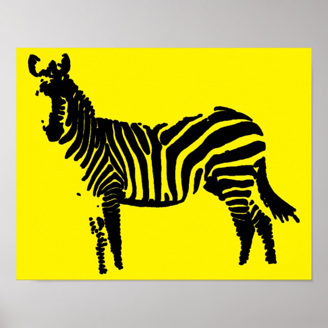 Poster de Zebra Black Silhouette (Frente)