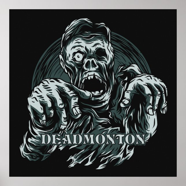 Poster de zombie DEADMONTON de cor personalizada (Frente)