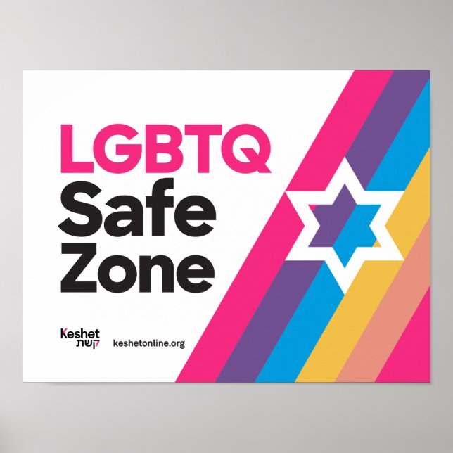 Poster de Zona Segura LGBTQ da Keshet (Frente)