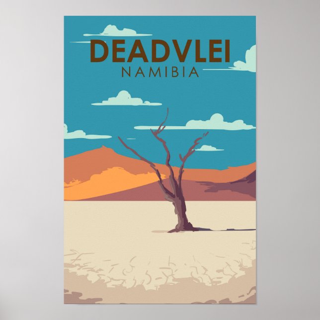 Poster Deadvlei Namibia Viagem Vintage Art (Frente)