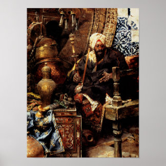 Poster Dealer Árabe Entre Suas Antiguidades