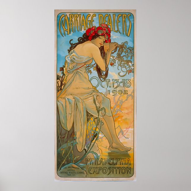 Poster Dealers de carruagem por Alphonse Mucha (1902) (Frente)