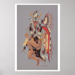 Poster Dear Dancer American Indian Vintage Illustration