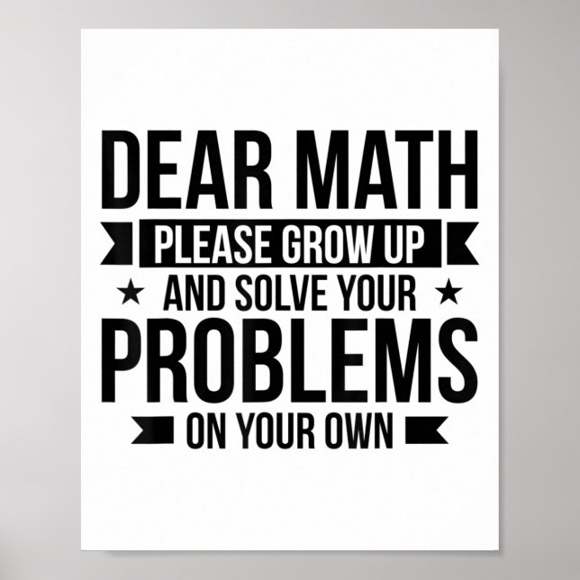 Poster Dear Math Please Grow Up Mathematician Math Equati (Frente)