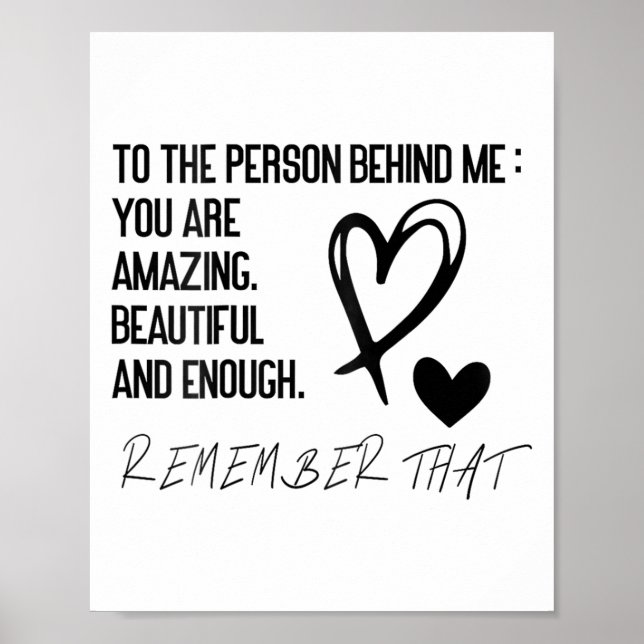 Poster Dear Person Behind Me On Back, To The Person Behin (Frente)