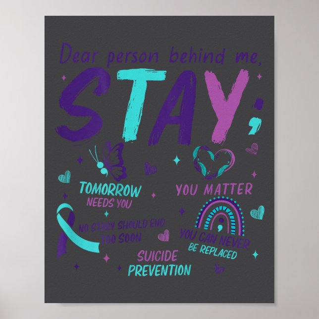 Poster Dear Person Behind Me You Suicide Awareness  (Frente)