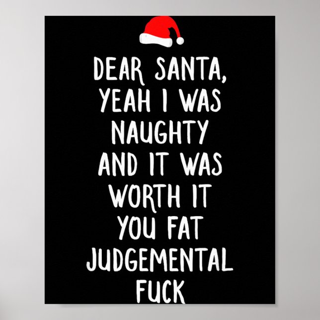 Poster Dear Santa Funny Inappropriate Christmas  (Frente)