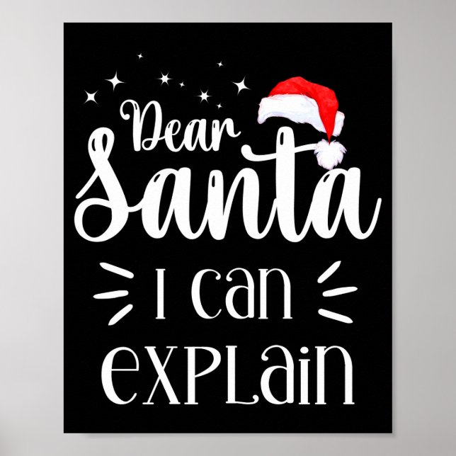 Poster Dear Santa Funny Uni Kids Christmas T Shirt  (Frente)