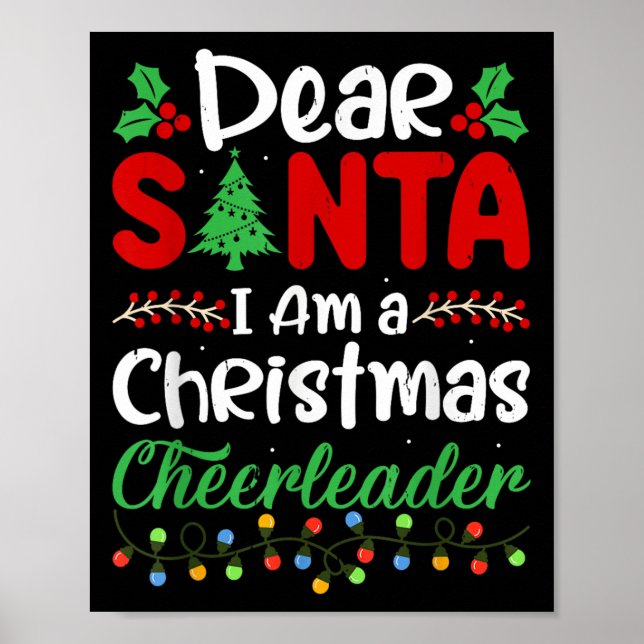 Poster Dear Santa I Am A Christmas Cheerleader Funny Chri (Frente)