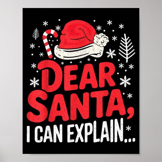 Poster Dear Santa I Can Explain Funny Christian  (Frente)