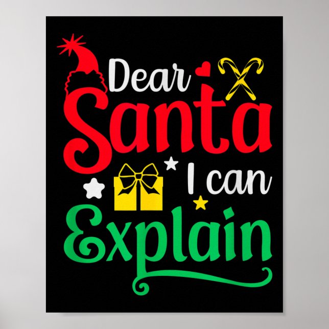 Poster Dear Santa I Can Explain Funny Christmas  (Frente)