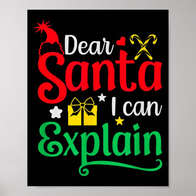 Poster Dear Santa I Can Explain Funny Christmas  (Frente)