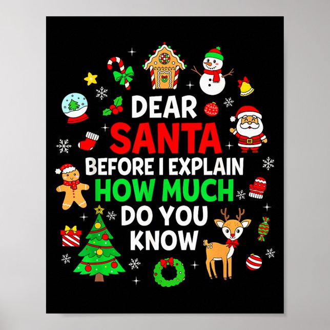 Poster Dear Santa I Can Explain Funny Christmas Matching  (Frente)
