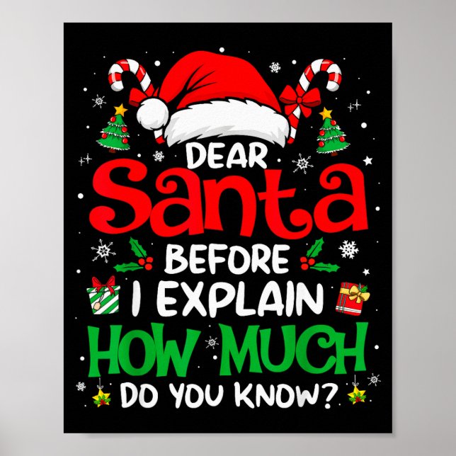 Poster Dear Santa I Can Explain Funny Christmas Men Women (Frente)