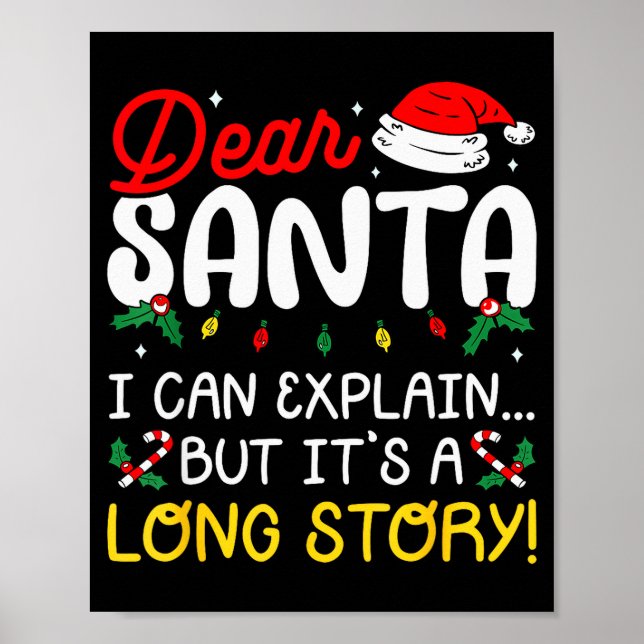 Poster Dear Santa I Can Explain Pajamas Family Matching C (Frente)