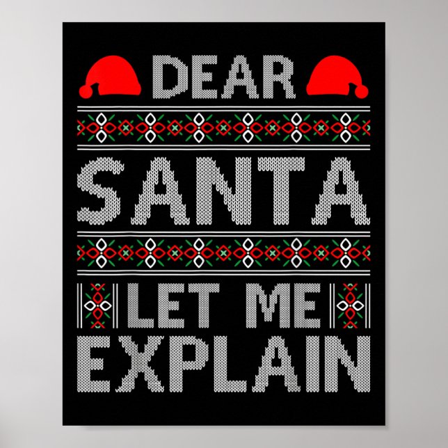 Poster Dear Santa Let Me Explain Funny Christmas Quotes  (Frente)