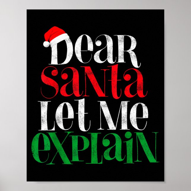 Poster Dear Santa Let's Me Explain Funny Christmas Pajama (Frente)