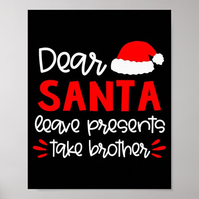 Poster Dear Santa Shirt Siblings Matching Family Christma (Frente)