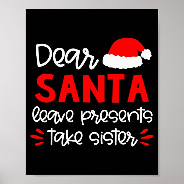 Poster Dear Santa Shirt Siblings Matching Family Christma (Frente)