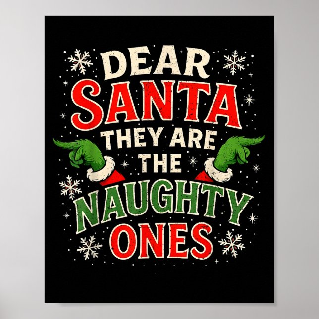 Poster Dear Santa They Are The Naughty Ones Christmas  (Frente)