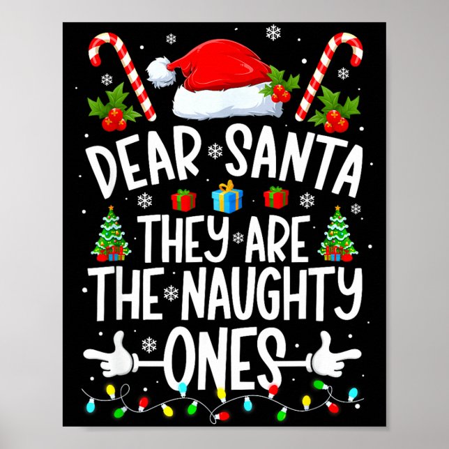 Poster Dear Santa They Naughty Ones Christmas Xmas Men Wo (Frente)