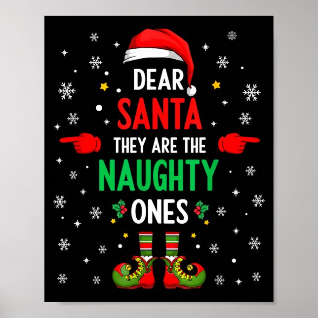 Poster Dear Santa They Naughty Ones Christmas Xmas Men Wo (Frente)