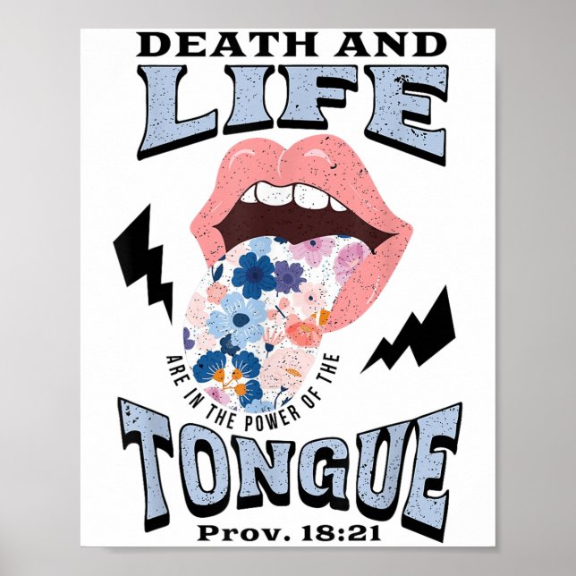 Poster Death And Life Tongue Christian  (Frente)