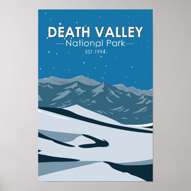 Poster Death Valley National Park Night Sky Vintage (Frente)