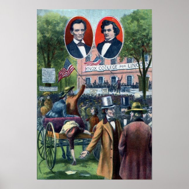 Poster Debate de Lincoln-Douglas de 1858 (Frente)