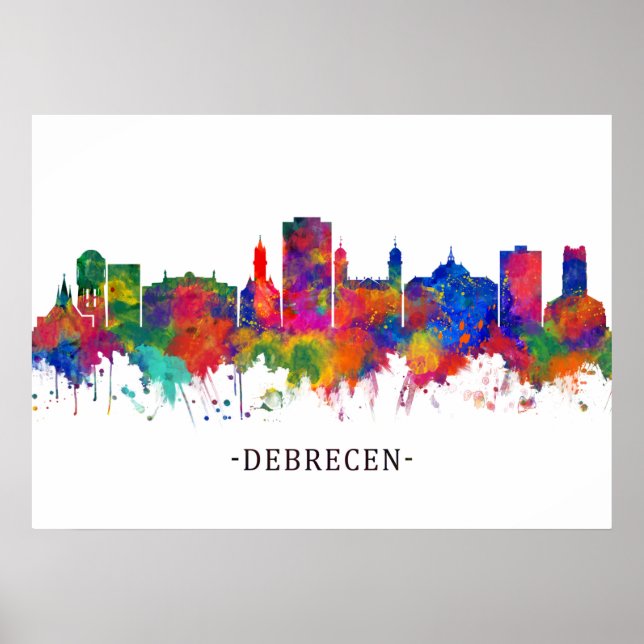 Poster Debrecen Hungary Skyline (Frente)