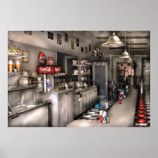 Pôster Década de 1950 - Fonte de Soda (Frente)