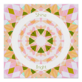 Pôster Decado bonito Verde Brilhante Brilhante Estrela Do