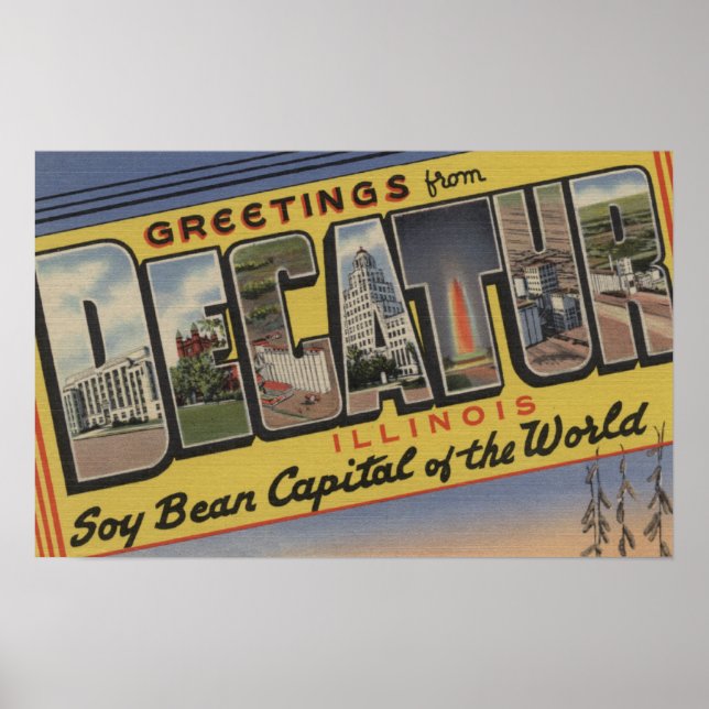 Poster Decatur (Illinois) (Soy Bean Capital) (Frente)
