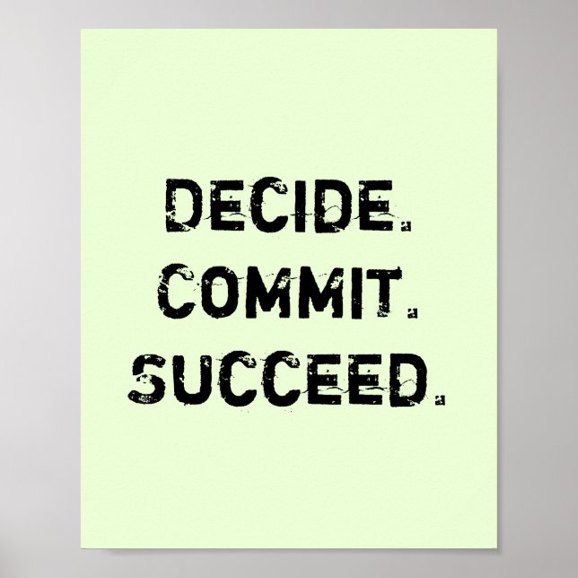 Pôster Decida. Confirmar. Bem-sucedido. Citação Motivacio (Frente)