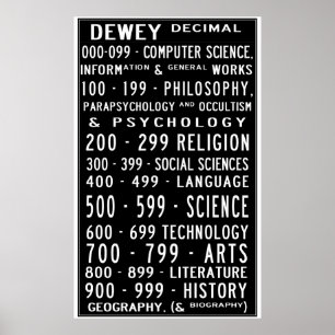 Poster Decimal Busroll de Dewey da biblioteca Home