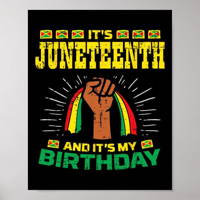 Poster Décimo Décimo Aniversário de Homens Negros African (Frente)