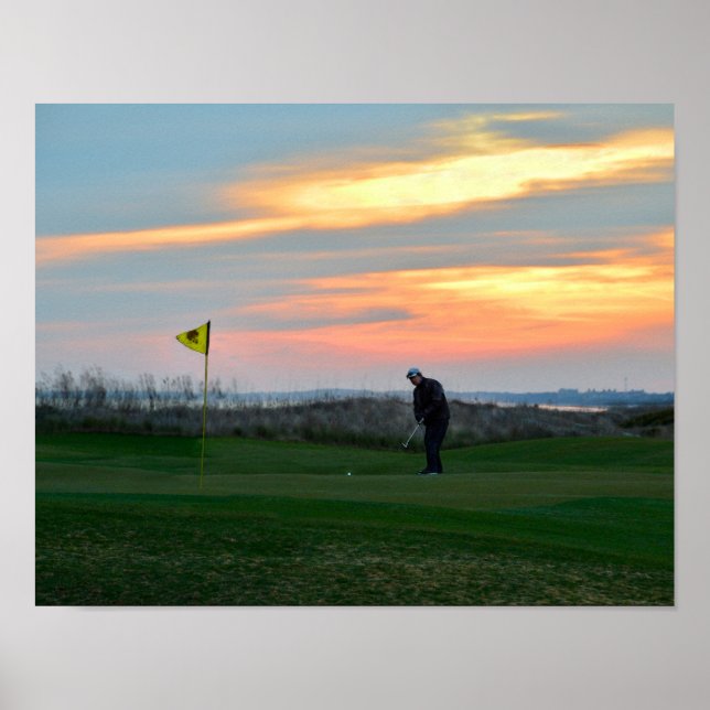 Poster Décimo oitavo Buraco no Sunset na Ilha de Kiawah (Frente)