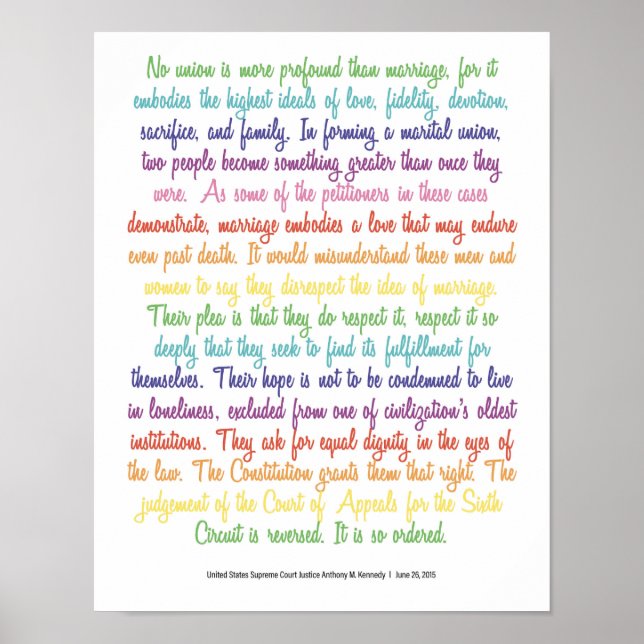 Poster Decisão do Tribunal de casamento gay (Frente)