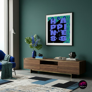 Pôster Declaração de Felicidade de Abstrato Negrito