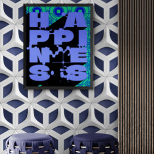 Pôster Declaração de Felicidade de Abstrato Negrito