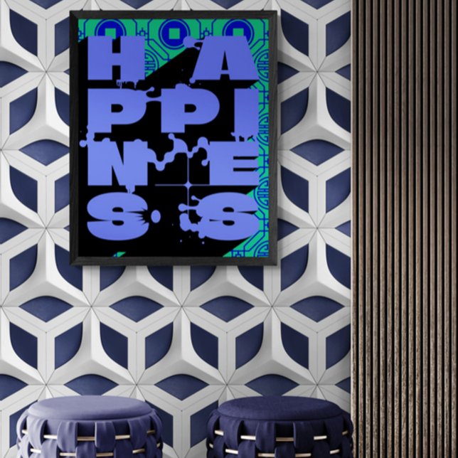 Pôster Declaração de Felicidade de Abstrato Negrito (Criador carregado)